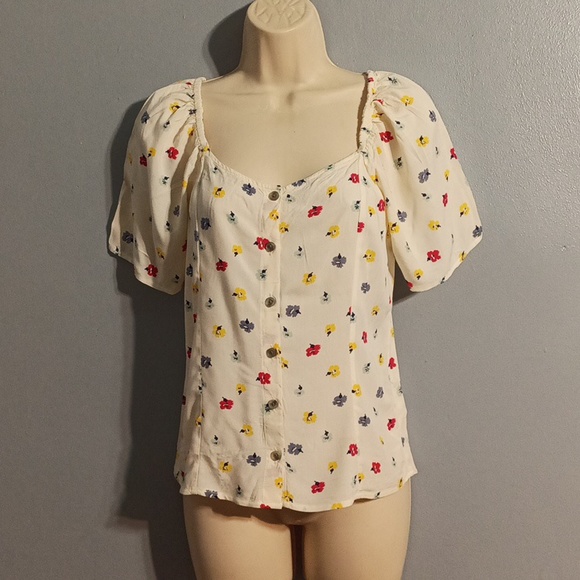Madewell women's XS floral print blouse 100% viscose - Picture 10 of 17